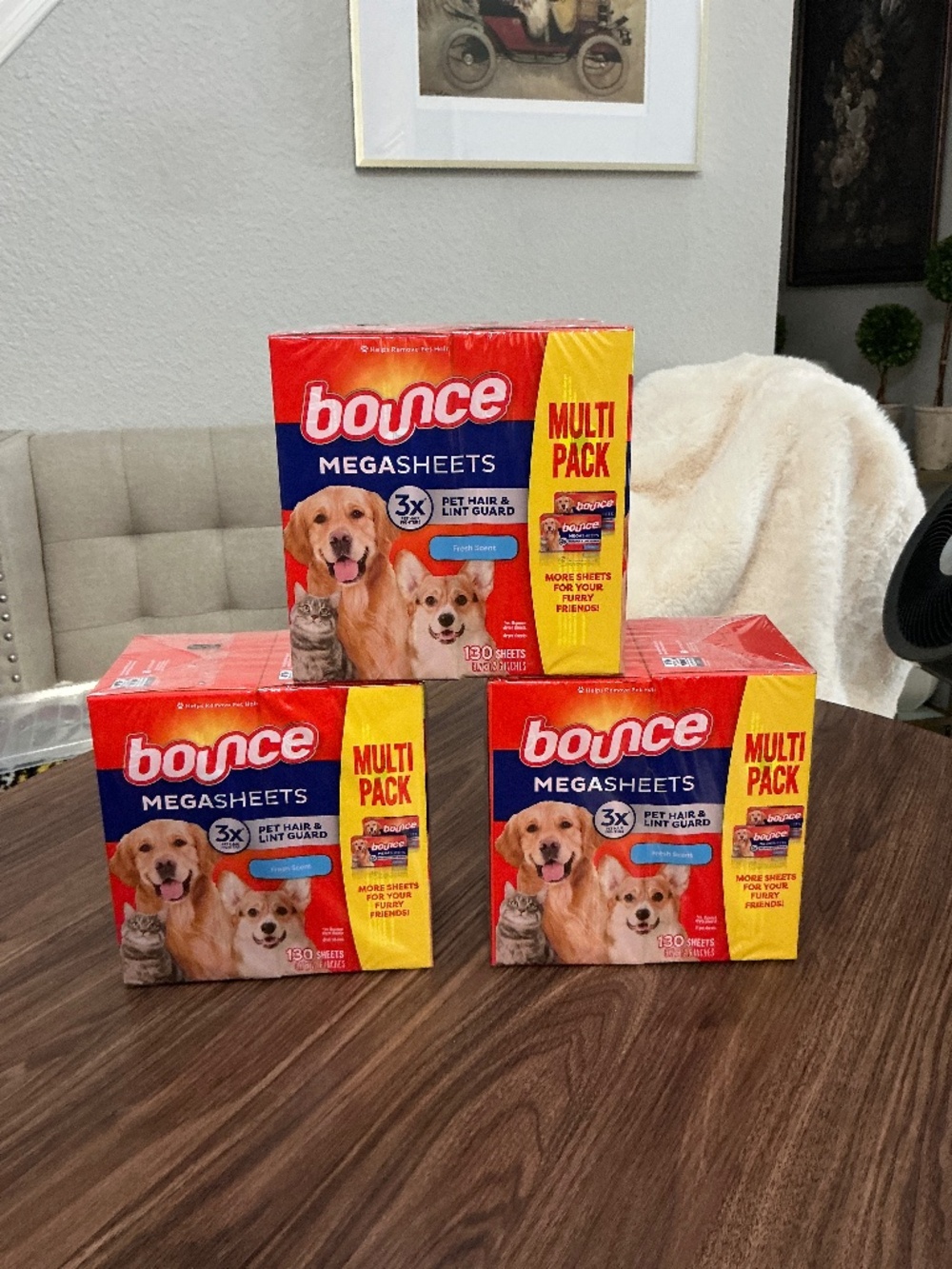 Bounce megasheets 130 sheets bundle of 3.